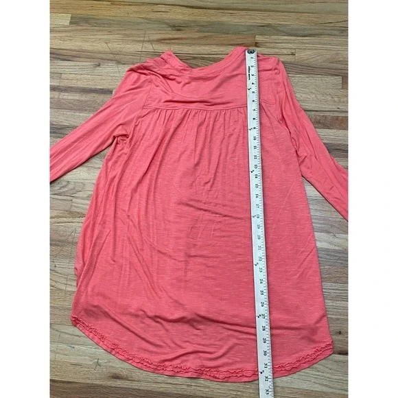 Soft Surroundings Graciela Women's Top Shirt Tunic Button Up Split Neck M Orange - Picture 3 of 9